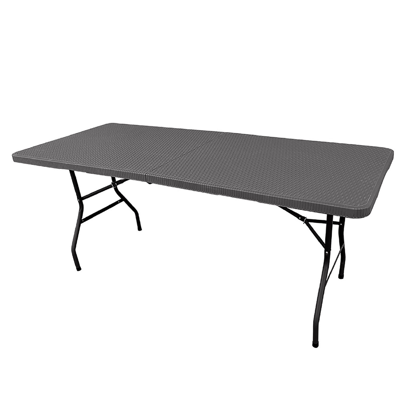 Mesa plegable efecto ratán 180 cm