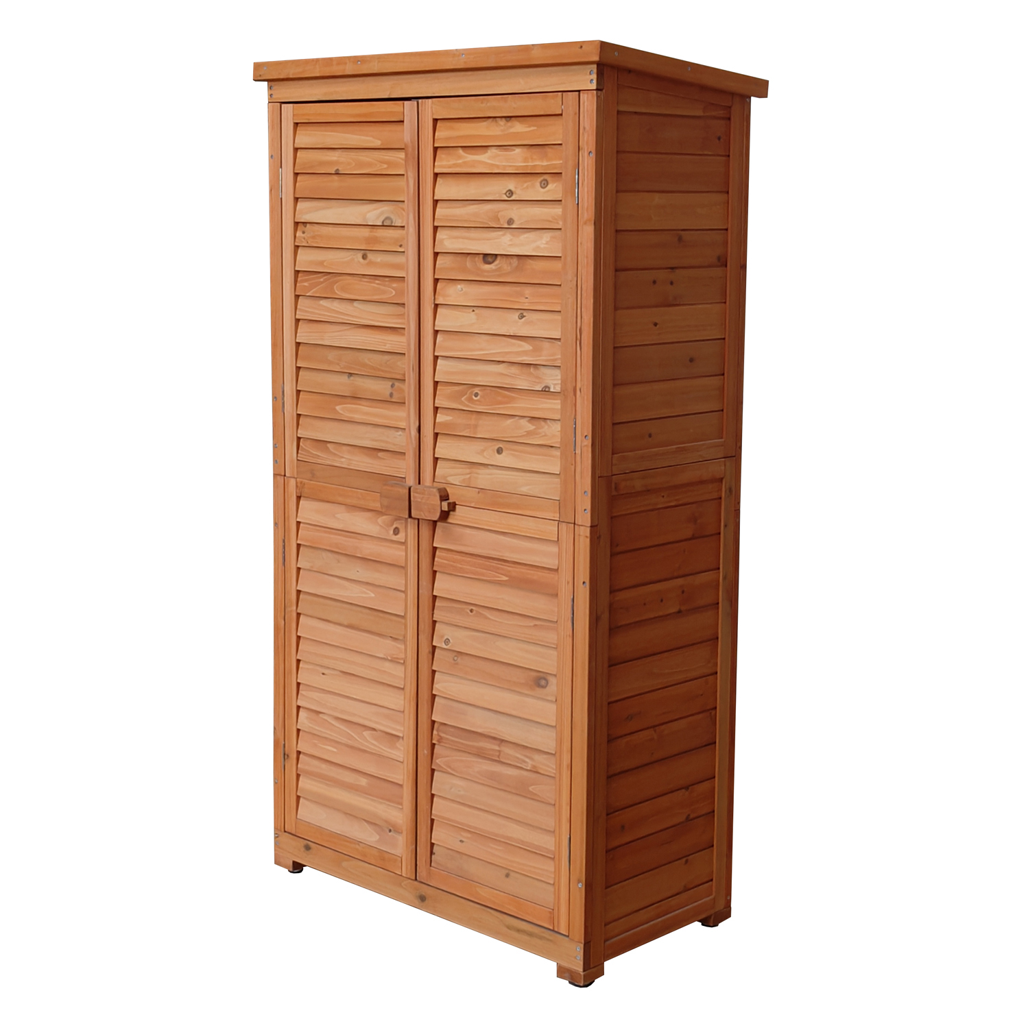 Cobertizo Armario Jardín IRATI Madera Tratada Maciza 87x46x160cm. Armario Impermeable para Almacenamiento Doble Puerta The Homeweeks
